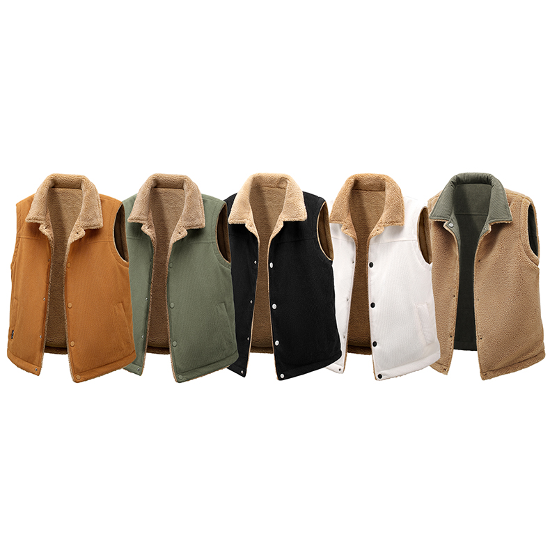 Winterweste für herren, herrenweste aus winterfleece und warmem lammfleece, vielseitige und lässige herrenweste