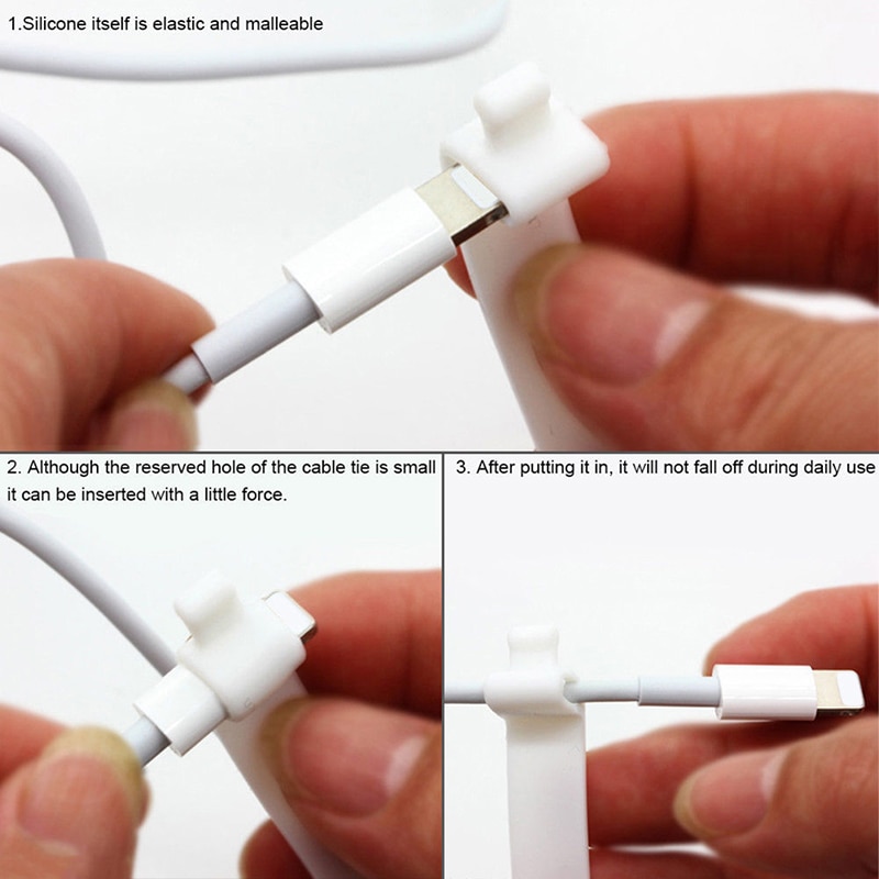 5pc reisetilbehør silikagelkabel oppruller øretelefonbeskytter usb-telefonholder tilbehørspakke arrangører