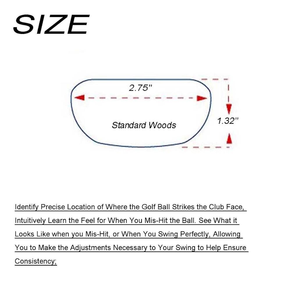 Durable Training Tool Golf Club Impact Tape Labels for Oversized Woods Ball Hitting Recorder Putter Stickers Red