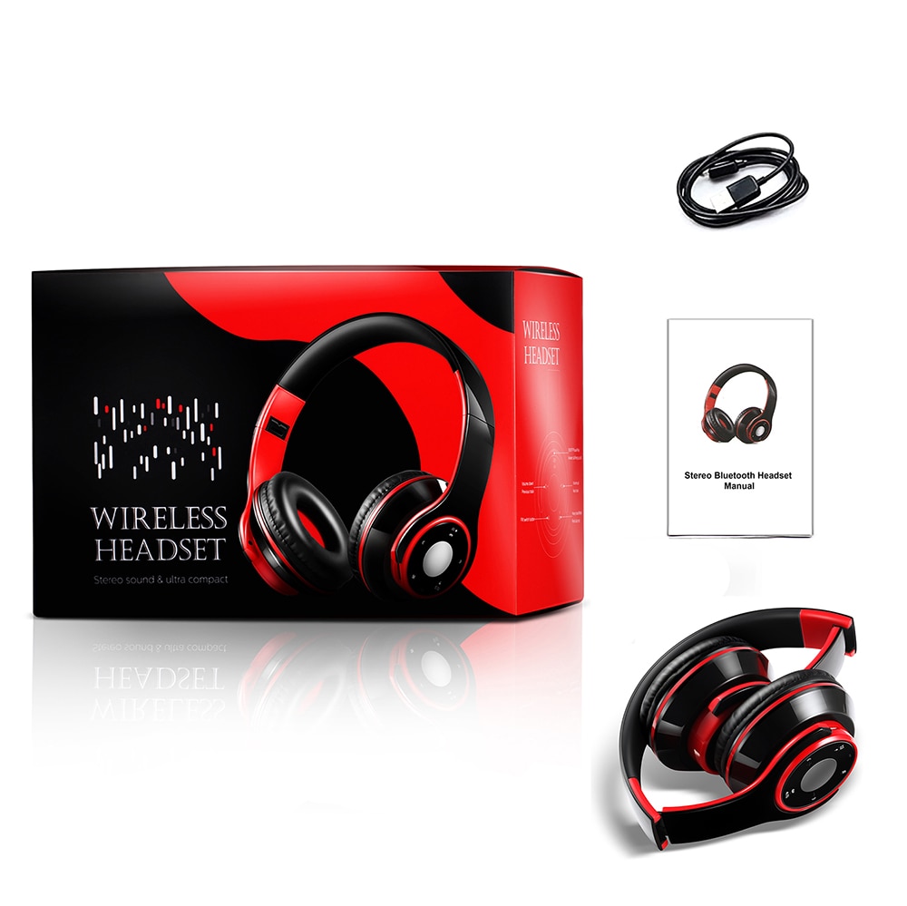 headset Bluetooth Stereo Headphones Foldable Wireless Earphone HIFI games support TF card with Mic for Android and IOS