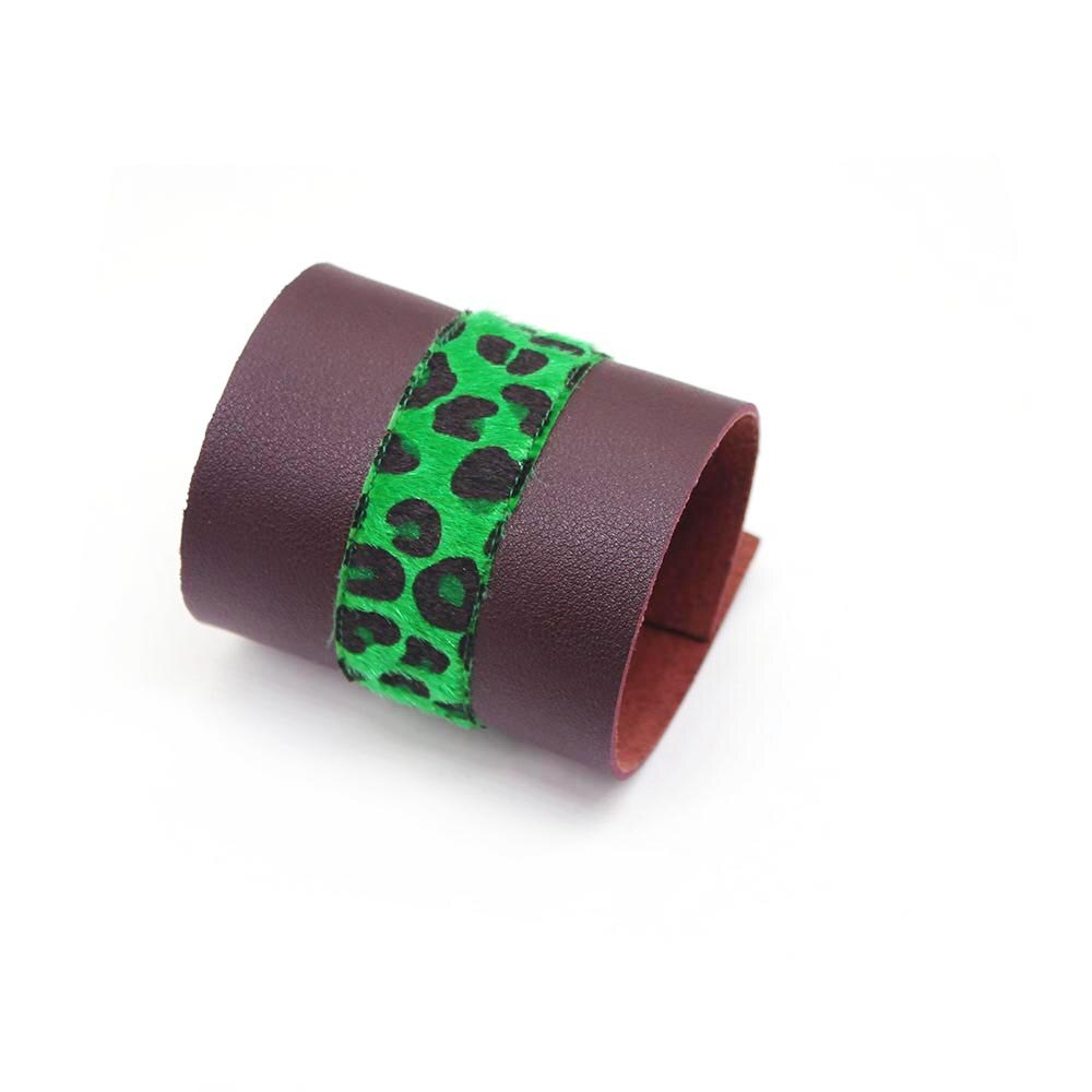 D &amp; D Punk Leer Luipaard Bedelarmband Stijl Luxe Unisex Breed Grote Armband Armband Lederen Sieraden Kerstcadeau: 4