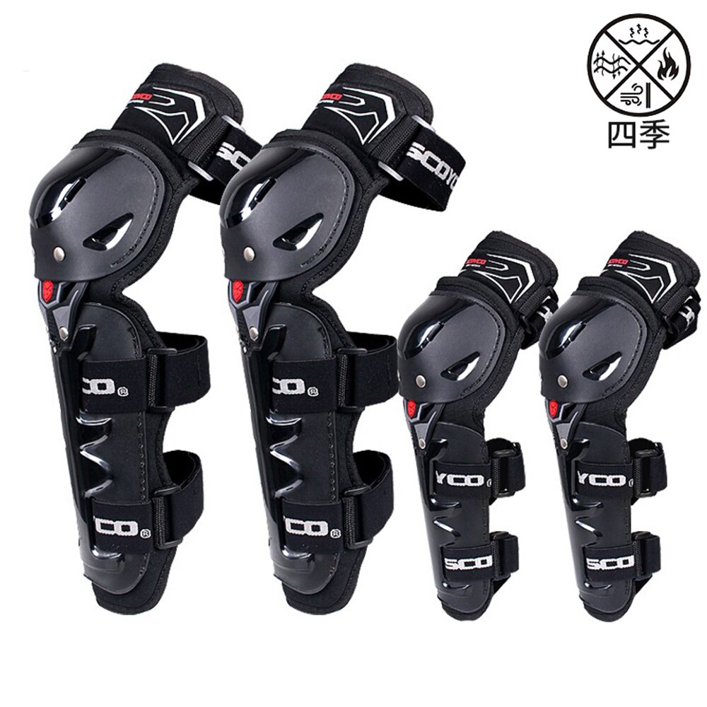 Scoyco Motorcycle Knee Pads Motocross Off-road Knee Guard Protective Gear Wearable Motocross Elbow Pads+Knee Pads Four Seasons: K11H11 Keen Pads