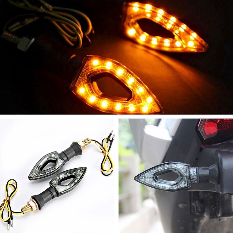 1pc 12 LED Turn voor Moto Motorfiets Accessoires geel redSignal Motorcycle Turn Signals Light Achterlichten Indicatoren