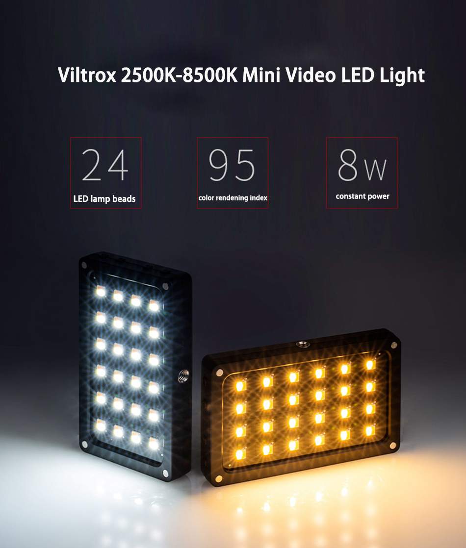 Viltrox RB08 Bi-farbe 2500K-8500K Mini Video LED Licht Tragbare Füllen Licht Gebaut-in batterie für Telefon Kamera Schießen Studio