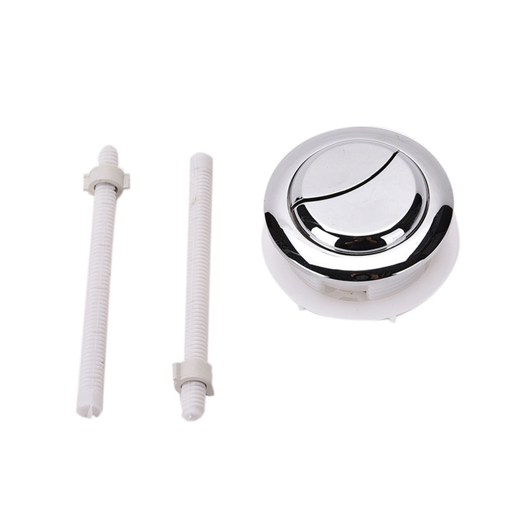 58mm Toilet Dual Flush Round Head Push Button Electroplating Water Tank Valve