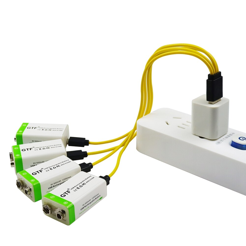 GTF 9V 500mAh lithium USB Rechargeable battery 9V li-ion Square battery for Toy Remote Control KTV Multimeter Microphone
