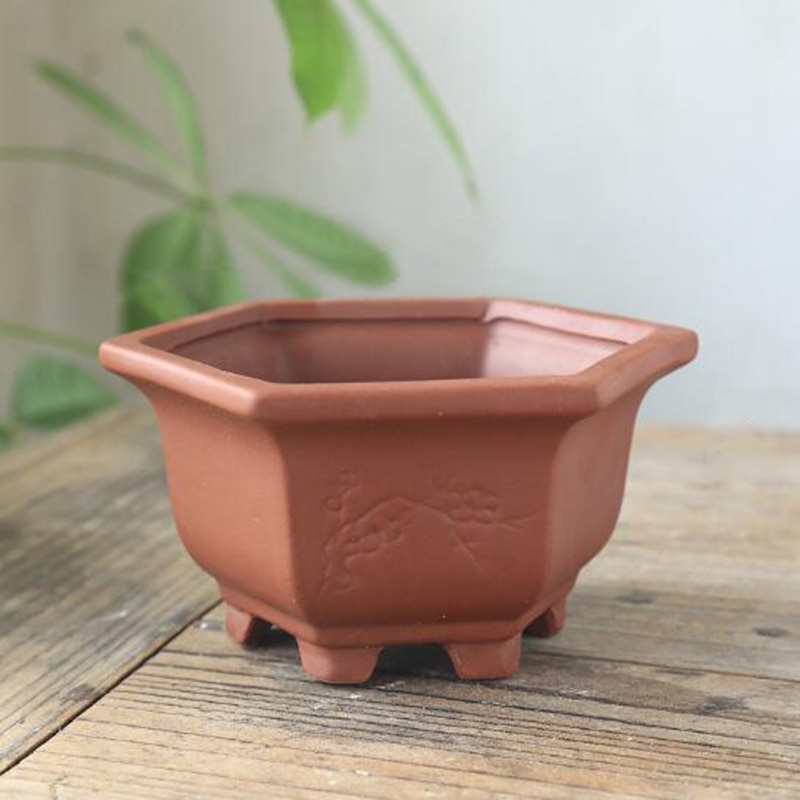 Rød ler åndbar urtepotte keramisk sukkulent plante potte vase bonsai planter blomsterbeholder stue balkon boligindretning