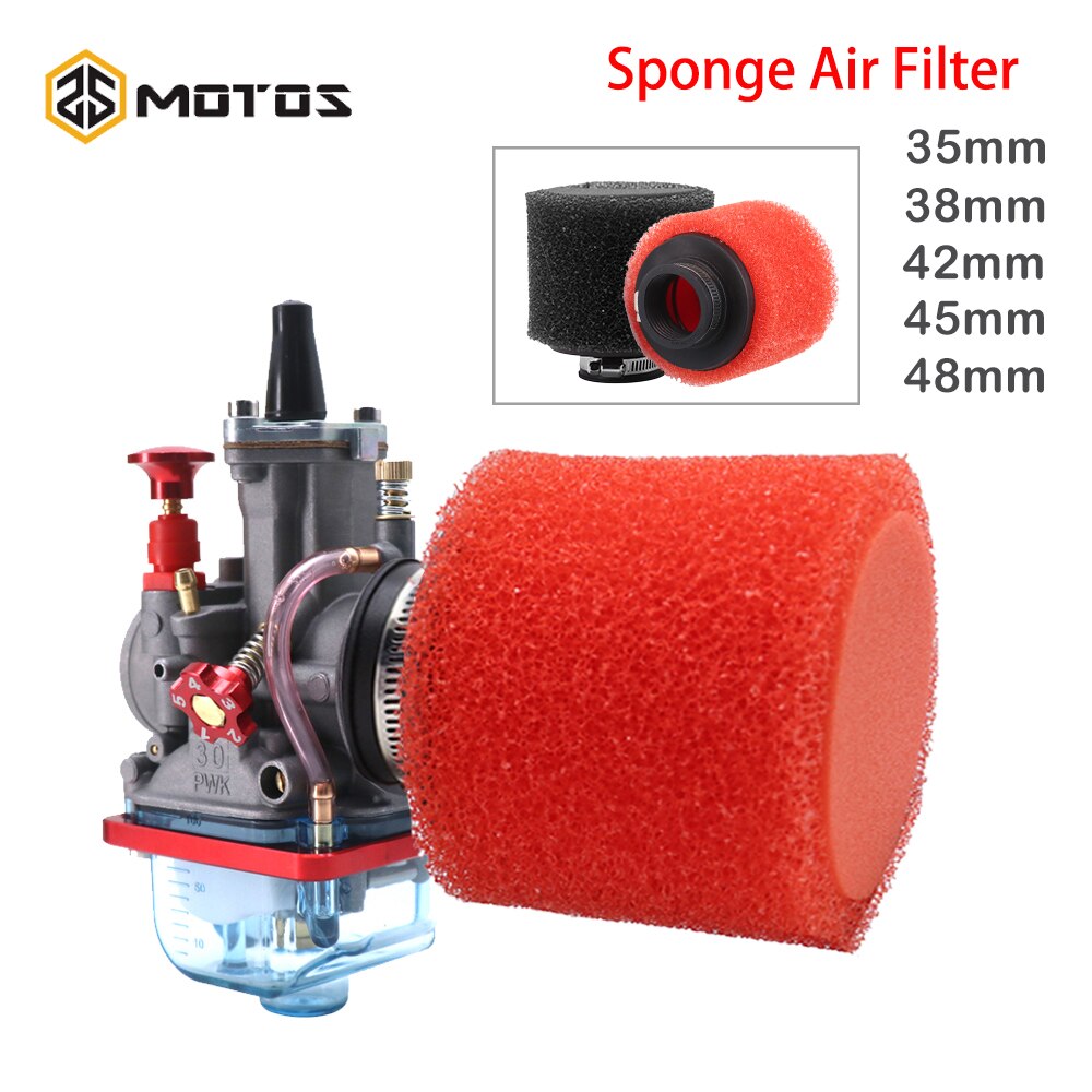 ZS MOTOS Universal 35/38/42/45/48mm esponja para filtro de aire limpiador de esponja para motocicleta, carburador, filtro de aire redondo