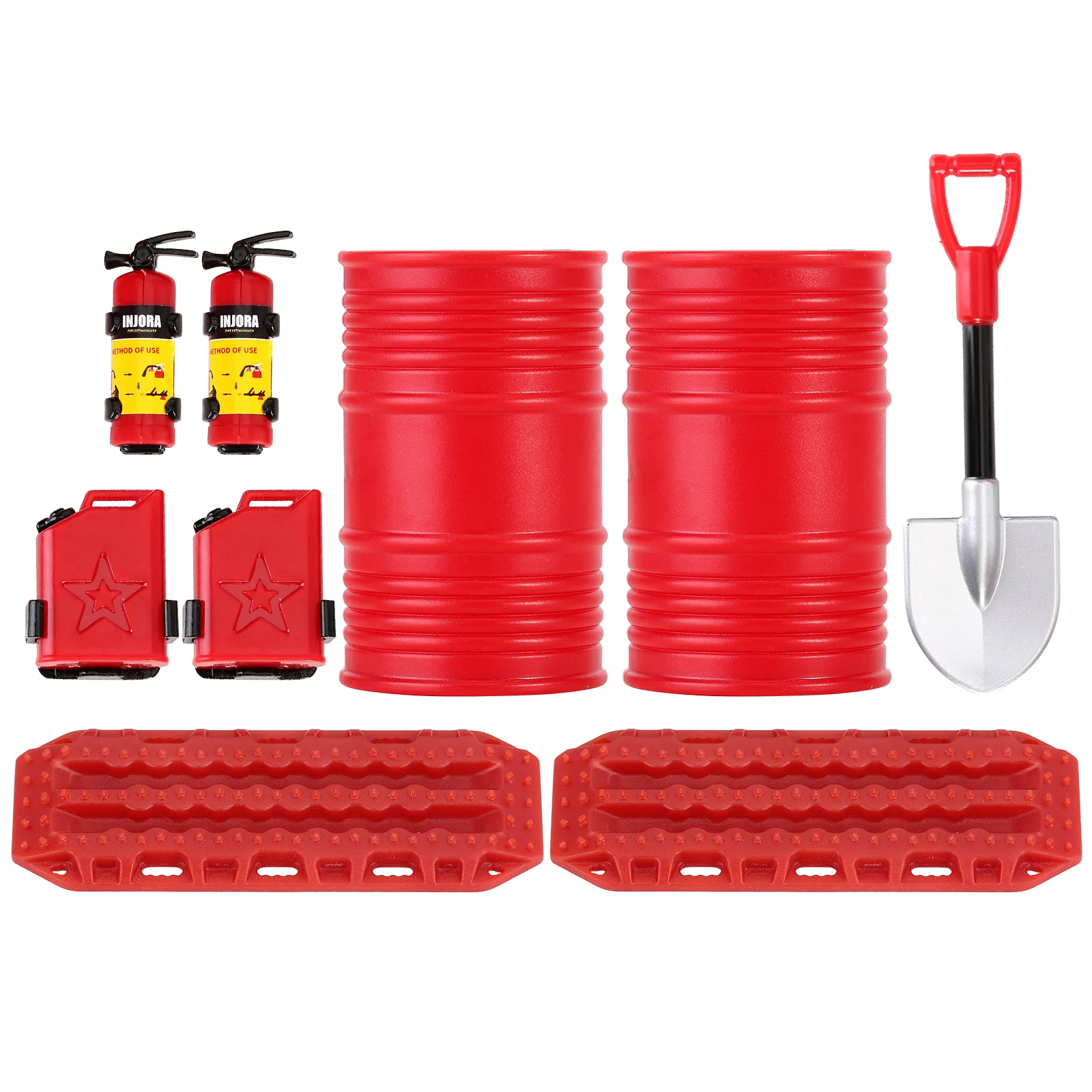 INJORA-extintor de incendios con decoración moldeada, pala para tanque de combustible, tambor de aceite para coche trepador de control remoto TRX4M SCX24 FCX24 Enduro24 1/18 1/24: Verde claro