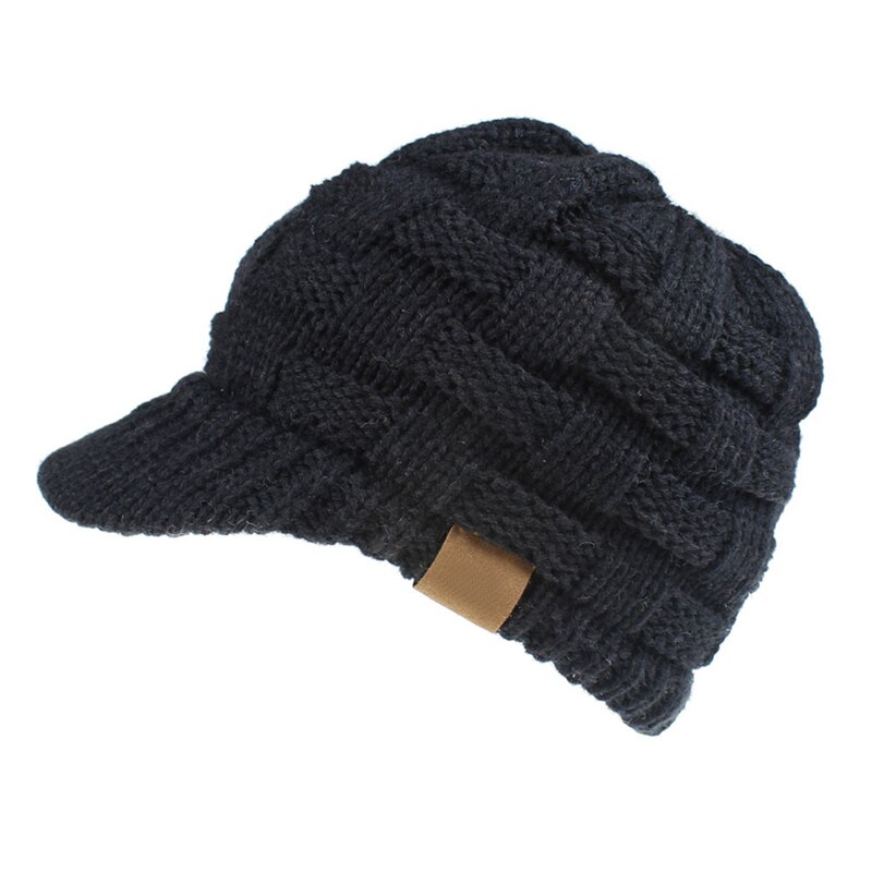 Women Ponytail Beanies Autumn Winter Hats Female Soft Knitting Caps Warm Ladies Skullies For Female Knitted Baseball Cap: black