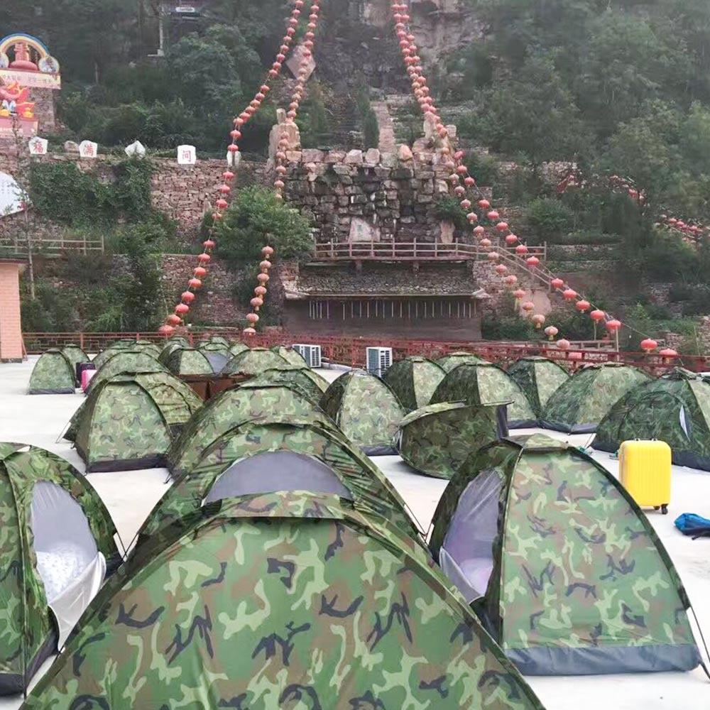 Camouflage tente lit suspendu voyage randonnée literie tente pliante Double couche tente Durable besoin de construire Polyester Camping