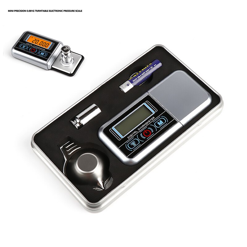 Mini giradiscos Digital de 0.001g, medidor de balanza de fuerza Stylus Led con brazo de carga, báscula Digital portátil