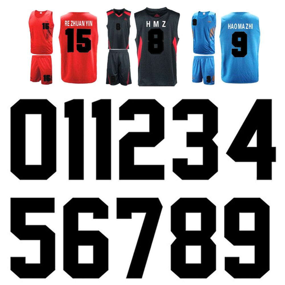 22 szt. Cyfrowe naszywki na ubrania naprasowanki na naklejki łatka DIY numer telefonu czarny biały aplikacja ubrania