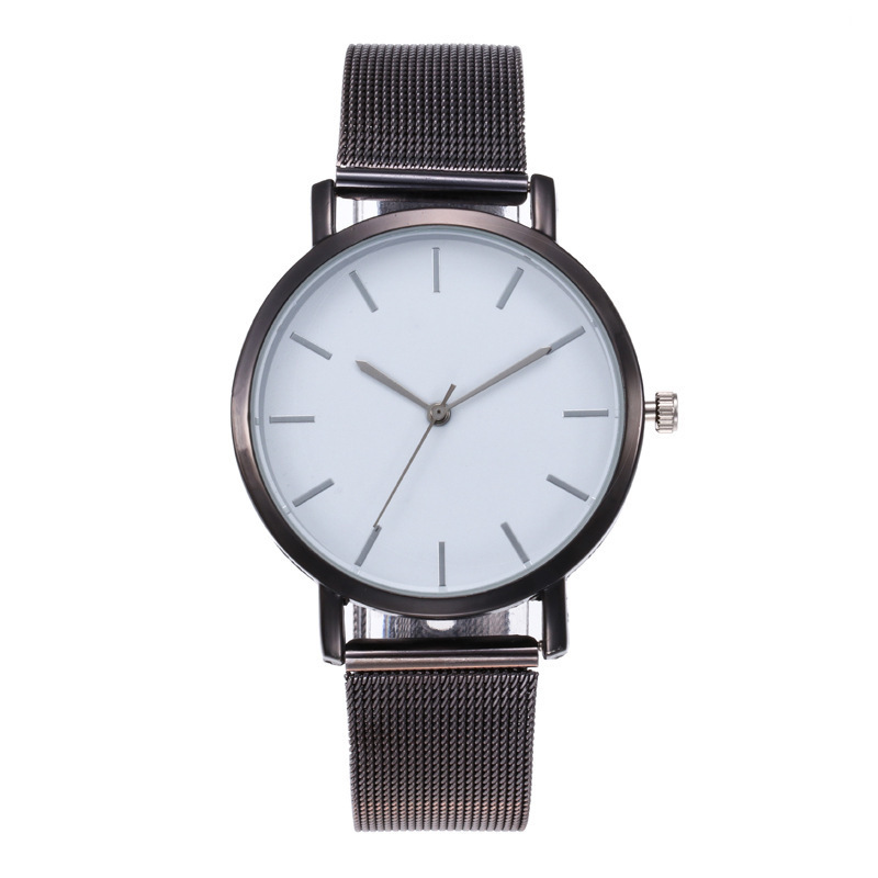 Mannen Vrouwen Paar Horloge 4 Kleuren Lovers 'Horloges Roestvrij Staal Paar Horloge Quartz Eenvoudige Unisex Horloge Reloj Relogio Hodinky: black white