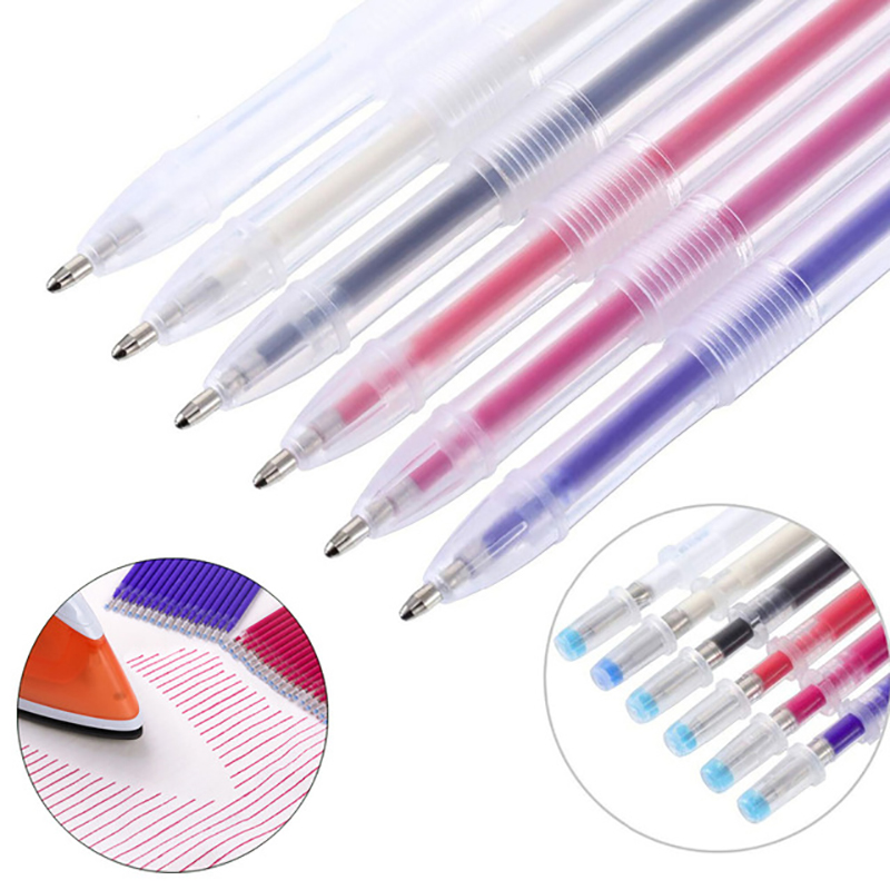 10Pcs Warmte Uitwisbare/Water Oplosbare Pen Stof Markers Uit Voor Tekening Lijnen Lederen Verdwijnen Marker Pennen Naaien Accessoires