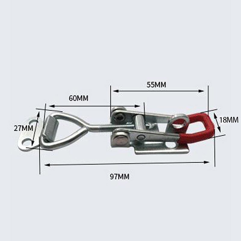 198Lbs 90kg Anti-Slip Push Pull Toggle Clamp Tools / Quick Release Clamp Adjustable Toolbox Case Metal Toggle Latch Catch Clasp: 2