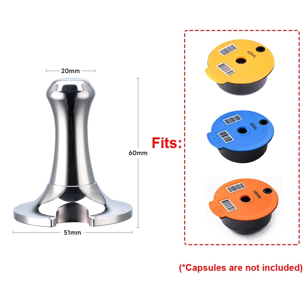 Cápsulas de café de acero inoxidable 304, tamper de café en polvo, martillo de presión para filtros portátiles Dolce Gusto Vertuo Nespresso Tassimo