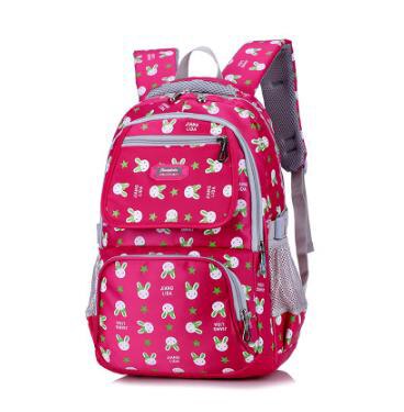 Schooltas dames meisjes sthdent canvas preppy stijl schoudertas boekentas pure kleur bloemen tas schoolreis rugzak: Rozenrood