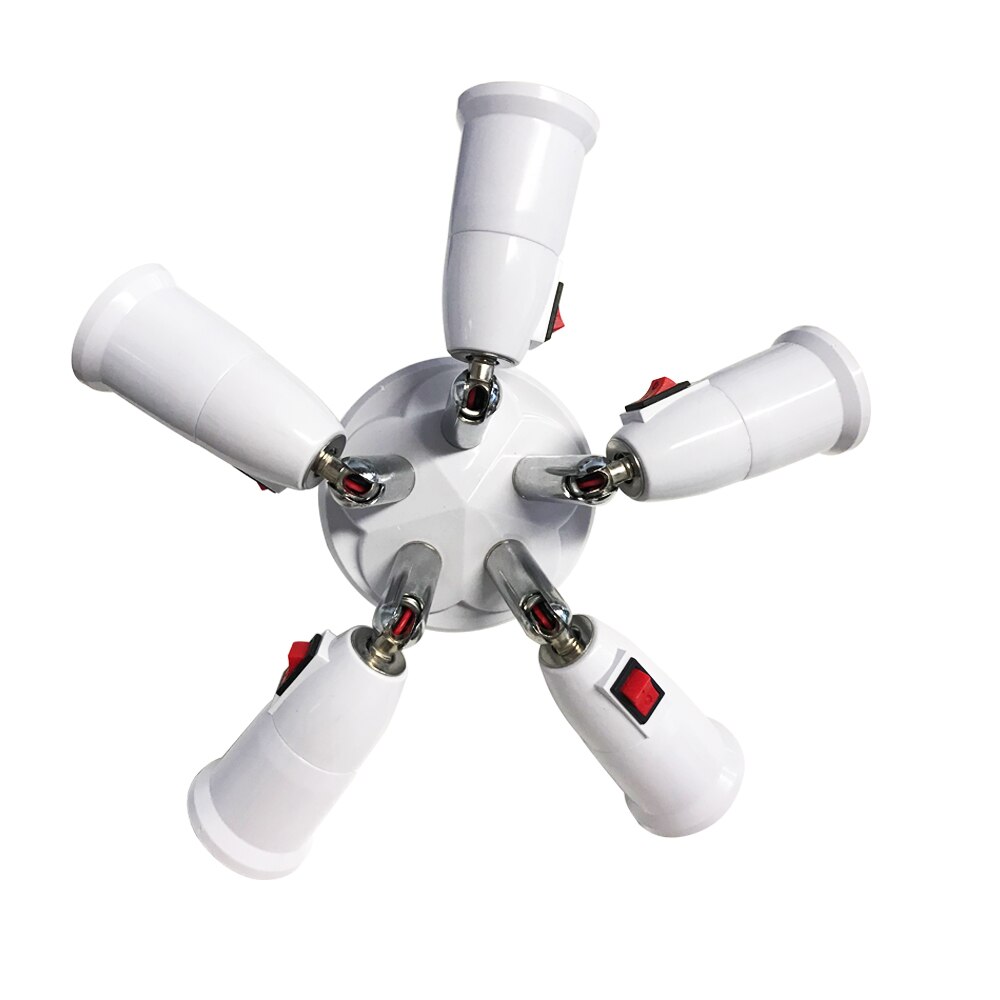 Adaptador de soporte de lámpara E27 ajustable de 360 grados, Base de enchufe, soporte lámpara Led para mesa de escritorio luces de libro con interruptor de encendido y apagado