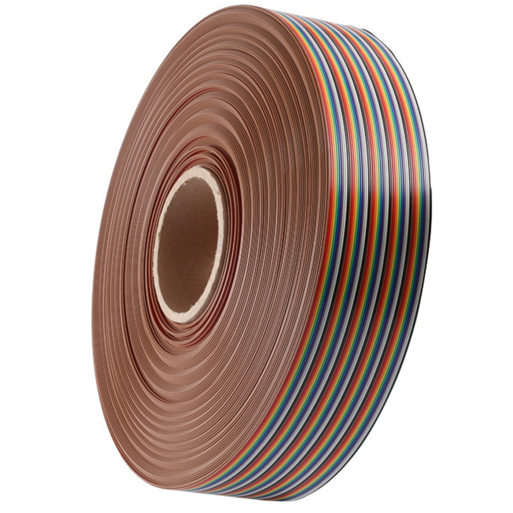 1m färgade bandkabelavstånd 1.27mm regnbågsfärgade dupont-trådar idc-anslutningskabel 6/8/9/10/12/16/20/40/50/60-64p