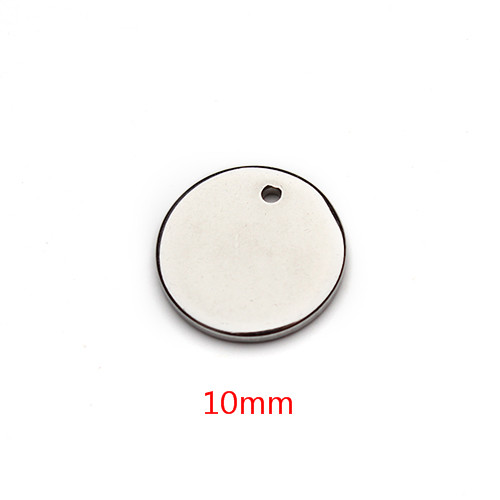 Pendentifs vierges pour colliers, 20 pièces, 6, 8, 10, 20, 25mm, pendentifs en acier inoxydable pendentifs étiquettes de chien, fabrication bijoux à bricoler soi-même: 10mm