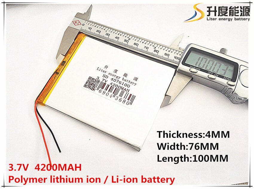 3.7 V 4200 mah tablet battery brand tablet gm lithium polymer battery 4076100