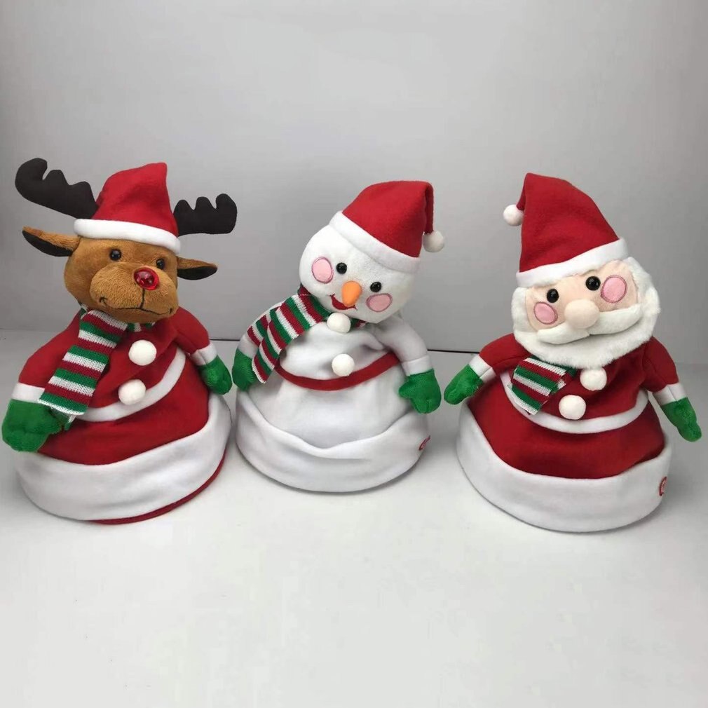 Kerstman Zingen En Dansen Kerst Elektrische Knuffel Sneeuwpop Kerst Elanden Blazen Saxofoon Zal Zingen En Dansen