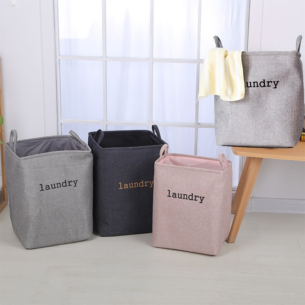 Double tissu EVA vêtements sales panier à linge pliable panier à linge avec poignées carré bac de rangement seau maison jouets organisateur