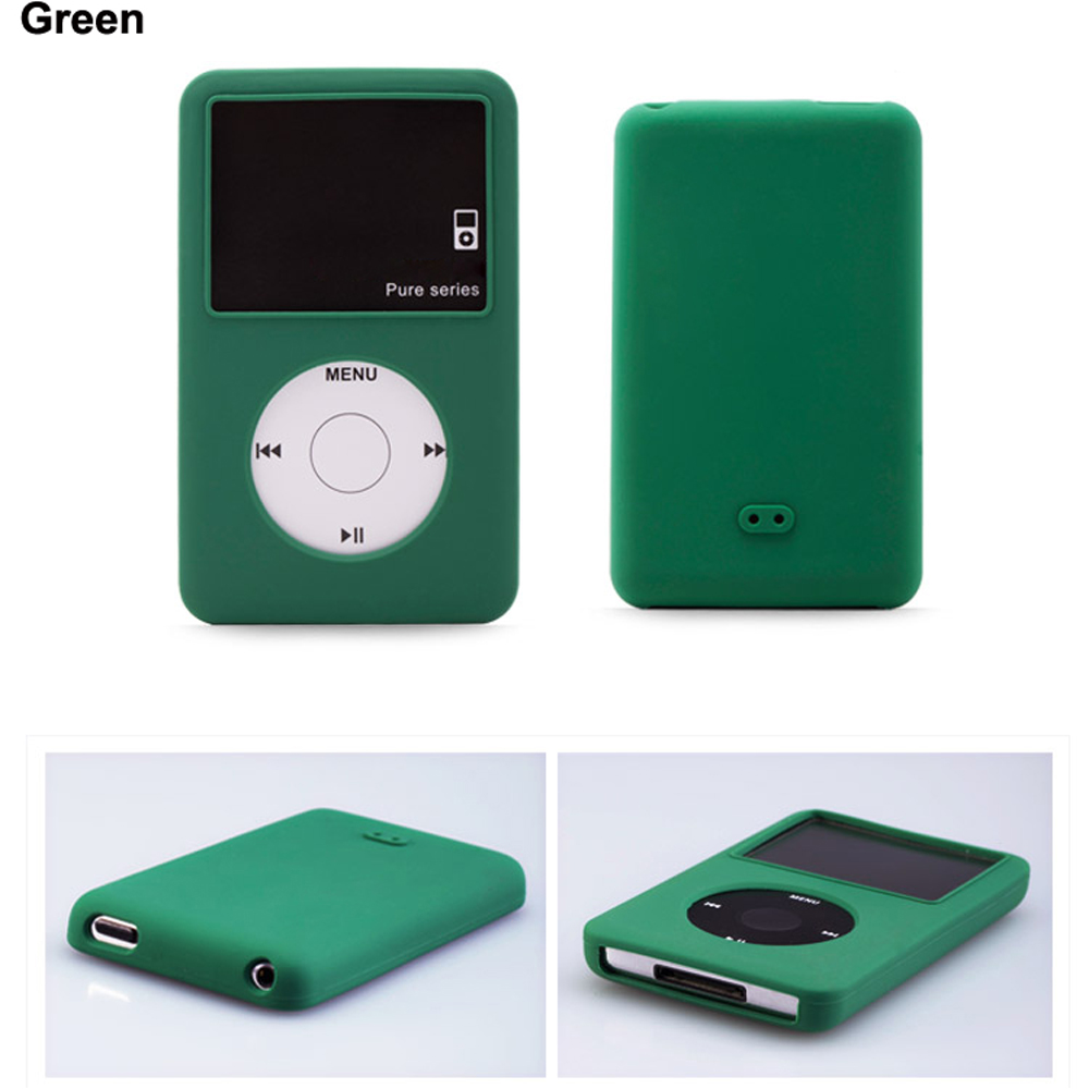 Soft Silicone Skin Case Cover Protective Shell for iPod 6th classic 80gb 120gb 7th classic thin 160gb: light green