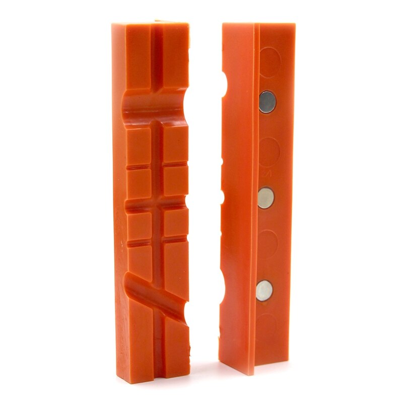 2 st magnetisk bänk skruvstäd käftdyna flerspår fräs skruvstäd hållare grepp bänk skruvstäd tillbehör beskyddare: 1