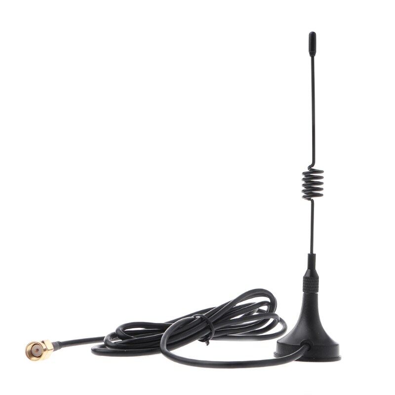 433mhz antena 5dbi macho rg174 cabo gsm gprs 1.5m base magnética para rádio presunto