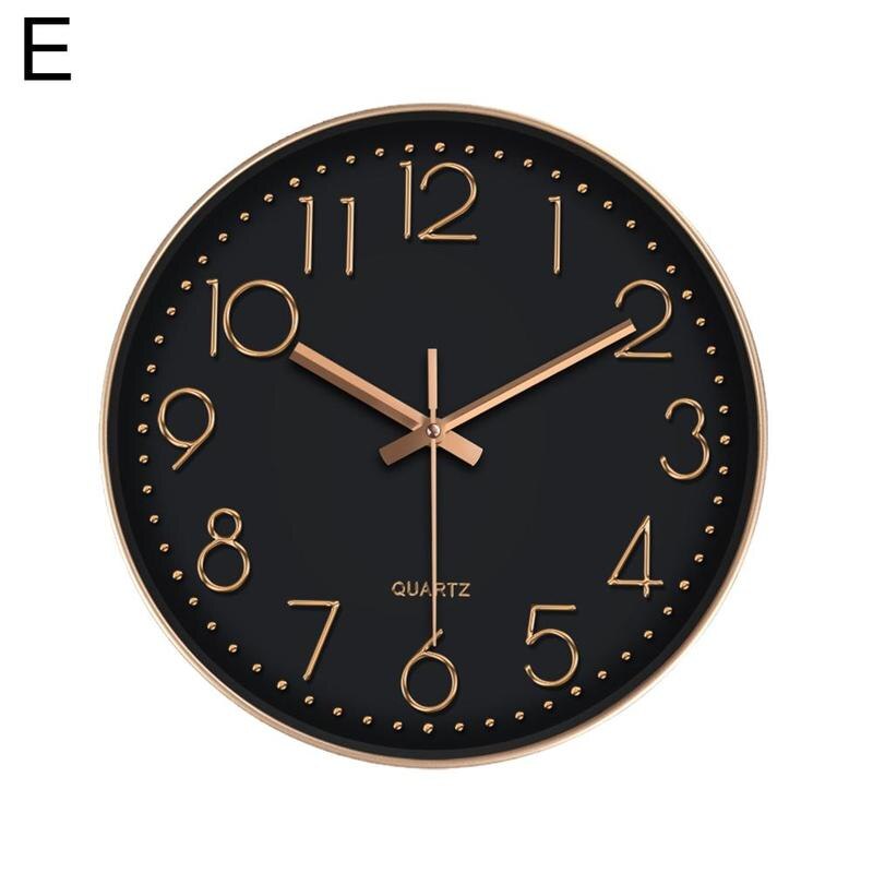 Świecący zegar okrągły zegar cyfrowy cichy zegarek kwarcowy 10 ''zegary ścienne proste wiszące zegary ścienne dekoracja robić domu robić sypialni: E