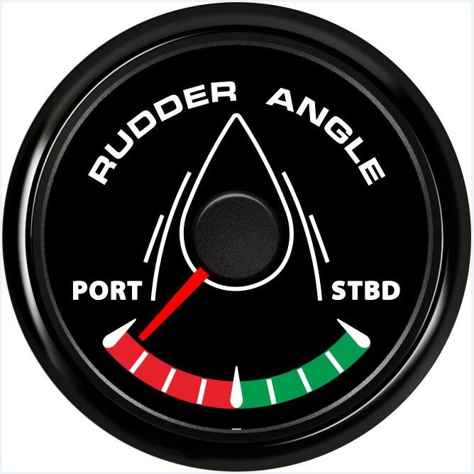 Pack of 1 52mm Waterproof Rudder Angle Gauges 9-32V Marine LCD Rudder Angle Meters Port to STBD with 8 Kinds Backlight for Ship: black 1