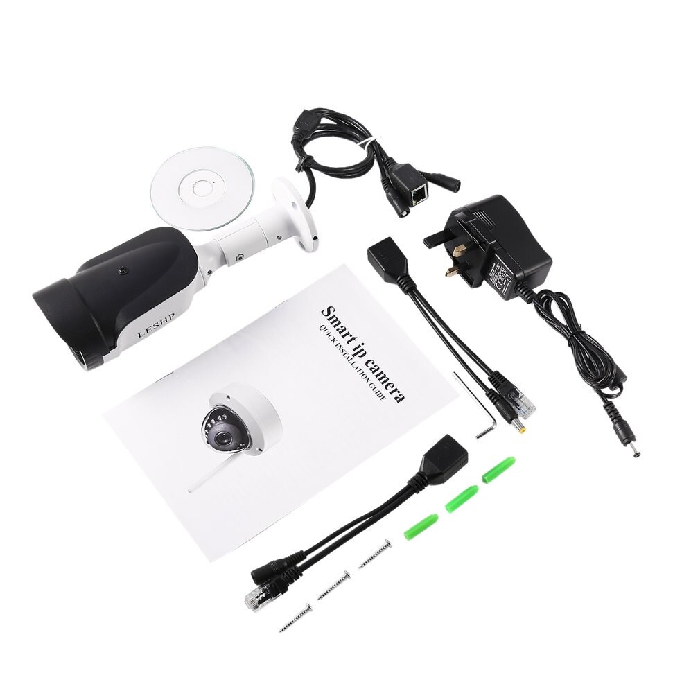 LESHP 960P HD Wired Outdoor IP66 Waterproof 1.3MP Camera 6 PCS Array Lights Support Built-in TF Card 8G Motion Detection