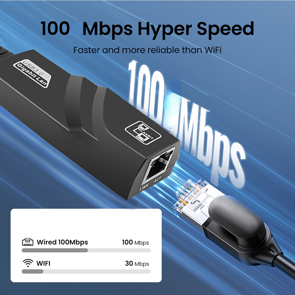 USB 3.0 To Rj45 Lan Ethernet Wired Adapter 10/100Mbps Network Cable for Xiaomi Mi Box PC Windows 10 USB 3.0 Network Card