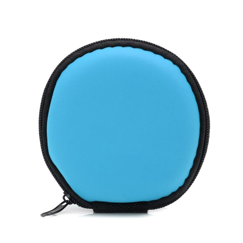 Mini Round Hard Earphones Case Portable Storage Bag for SD TF Cards Earphone Accessories Bags for xiaomi Samsung: Blue