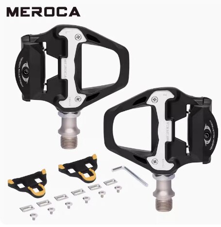 MEROCA Bike Lock Pedal Bicycle Self-Locking Pedal With Sealed Bearings Lock Piece For SPD System Road Bike Ultra-Light Pedal: Default Title