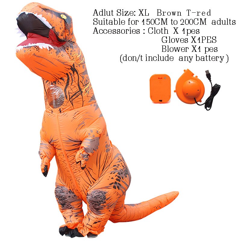 T-rex Dinosaure déguisement gonflable mascotte Deguisement Halloween Pour Animaux Cosplay Dinosaure