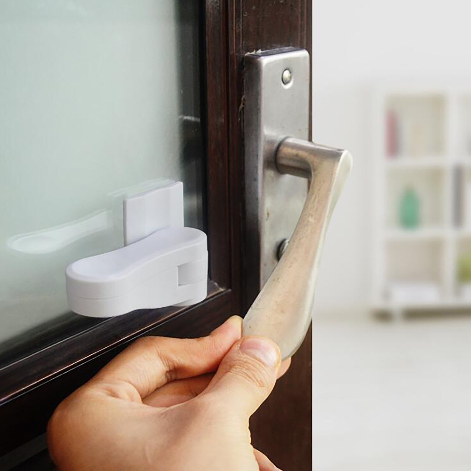4 Stuks Kinderslot Baby Deurklink Slot Hendel Slot Proof Venster Anti-Opening Bescherming Peuter Kids Deur stopper # Yj