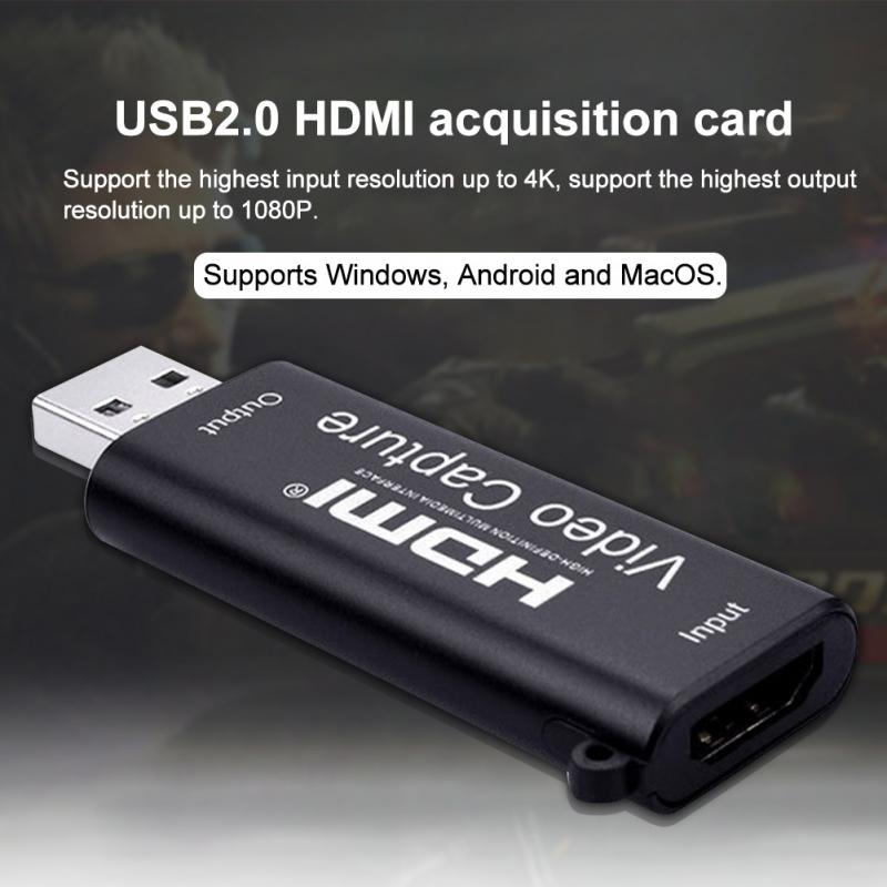 Universal Game Grabber Portable Mini Online Teaching USB2.0 HDMI HD 1080P Aluminium Alloy Computer Components Video Record Card