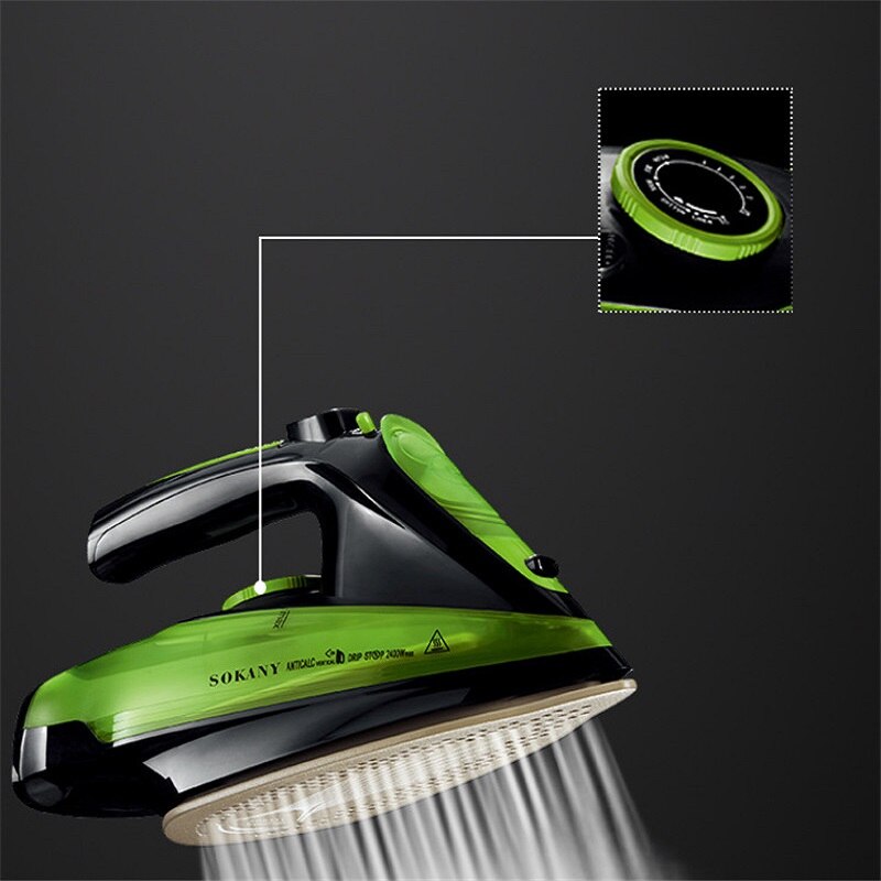 Steam Iron 5 Speed Adjust Cordless Charging Portable Clothes Ironing Steamer Portable Ceramic Soleplate 2400W/360ml