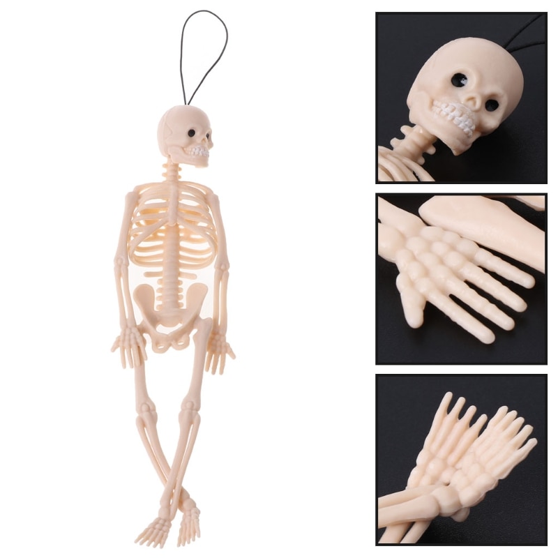 Skeleton Human Model Skull Full Body Mini Figure Toy Phone Hanger Halloween