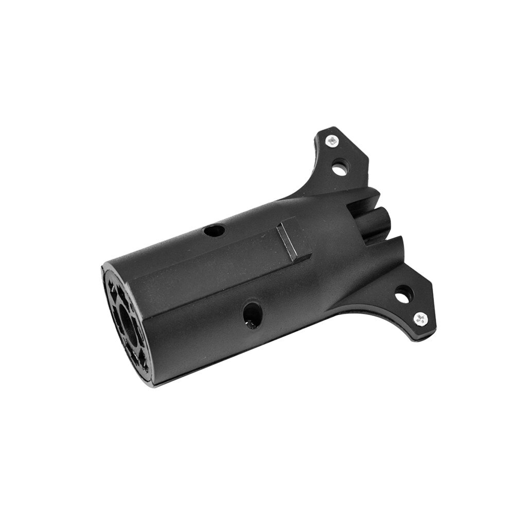 RV 7 Way Round to 4 Pin Flat Trailer Light Adapter Plug Connector Boat Black