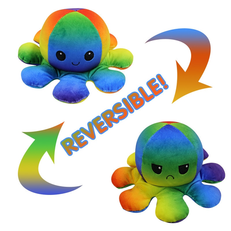 peluche octopus reversibl Flipped doll flip plush toy double sided doll reversible Octopus