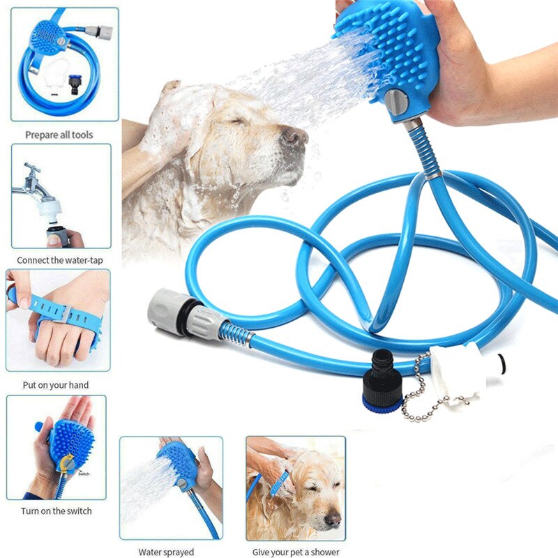 Douche Massage Spray voor Hond Kat Bad Douchekop Dierbenodigdheden Spuiten Cleaning Grooming Brush Tool
