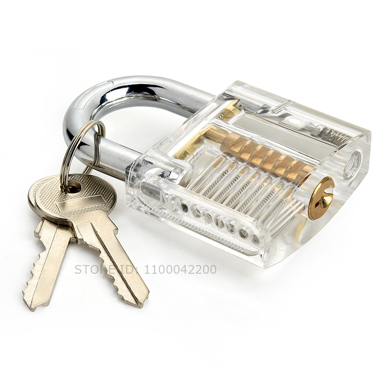 Practice Padlock Locksmith Supplies Transparent Copper Locks Training Skill Padlocks Locksmith Tool Locks Visible Lock Hardware: Yellow
