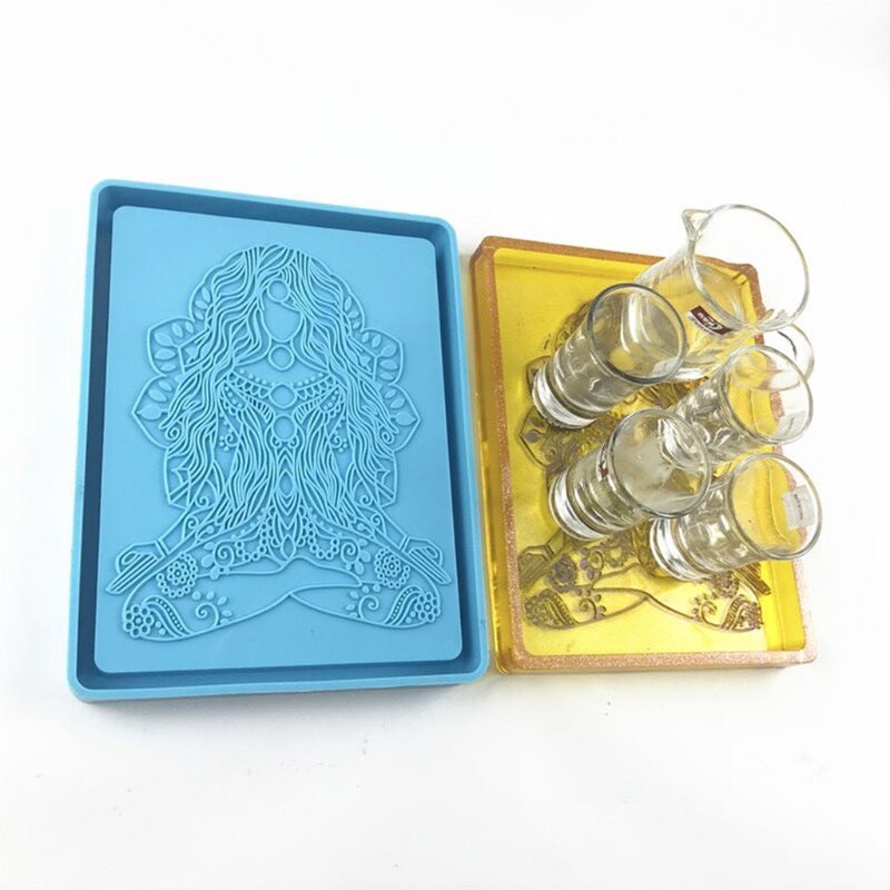 Rolling Tray Epoxy Resin Mold Jewelry Storage Holder Silicone Mould DIY Crafts Serving Plate Decorations Casting Tool