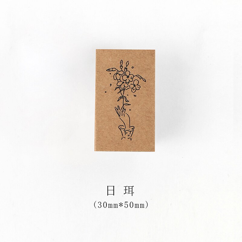 Xinaher vintage tulipan lilje bukett dekorasjonsstempel tre gummistempler for scrapbooking skrivesaker gjør-det-selv håndverk standard stempel: C