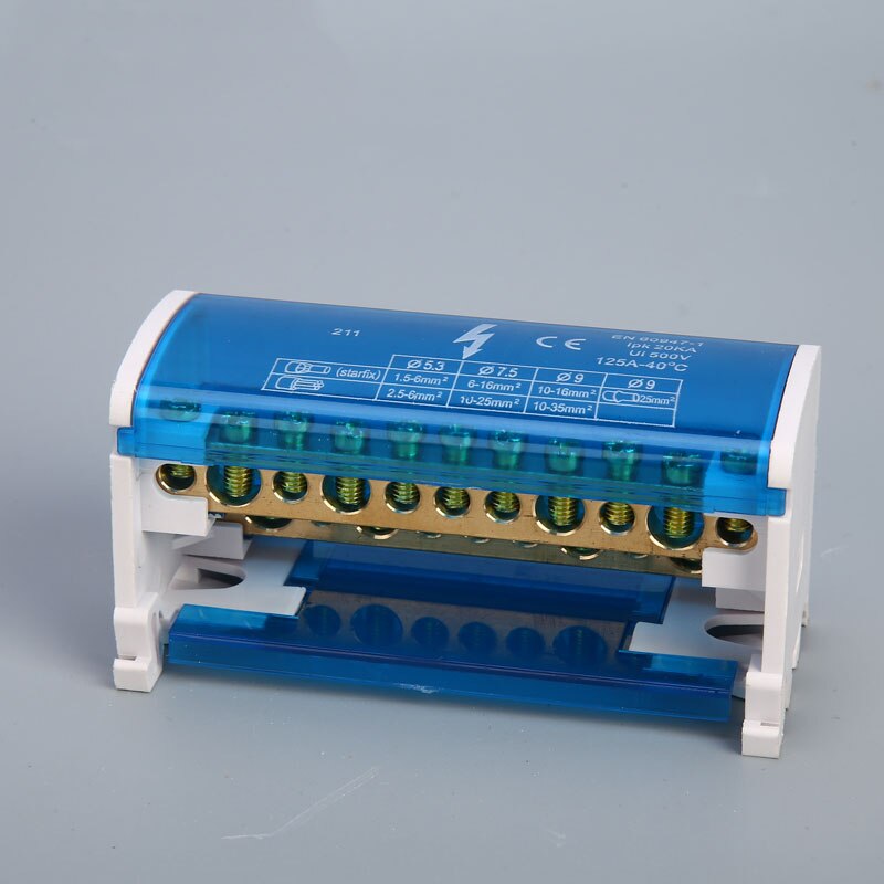 1PC 207 211 215 Terminal Block Din Rail distribution Box 407 411 415 160A Plastic waterproof junction box: 211