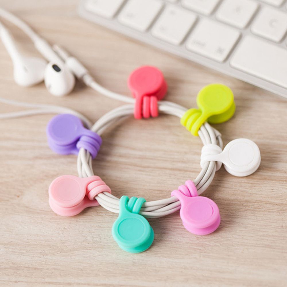 3Pcs Cute Magnet Headphone Clip Kawaii Wire Data Cable Protector Holder Winder Organizer Office Desk Korean Accessory Kit Set